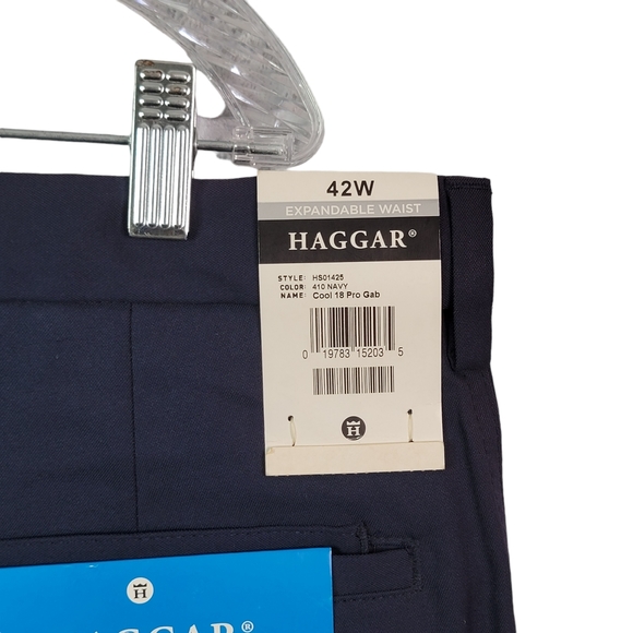Haggar Cool 18 Pro Expandable Waist Active Outdoor Navy Golf Shorts Men's 42 - Picture 8 of 14